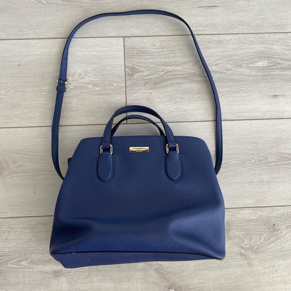 KATE SPADE Handbag blue leather crossbody top handle handbag